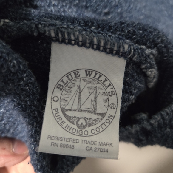 Blue Willi's Pure Indigo Cotton Knit Pencil Skirt Maxi Size XL Made In Denmark - Picture 3 of 16